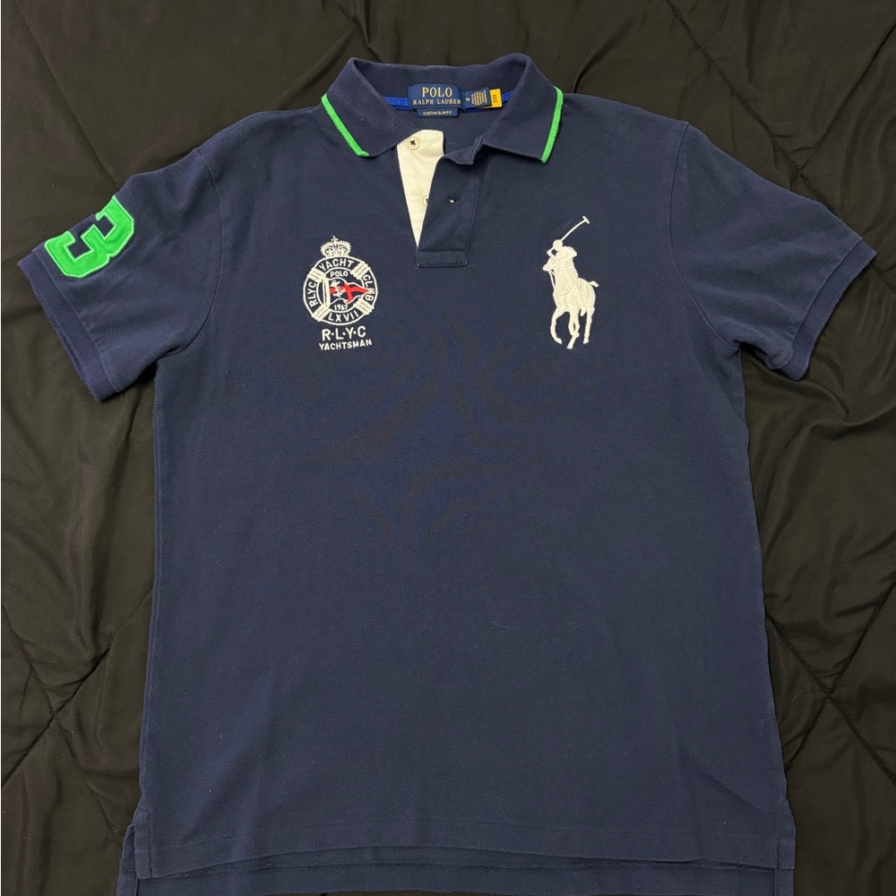 Polo Ralph Lauren Navy Blue/Green Men's Polo Shirt